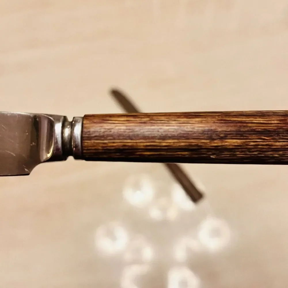 Vintage Pair of A Stainless Japan Dinner Knife with Wood Handle 8.25”